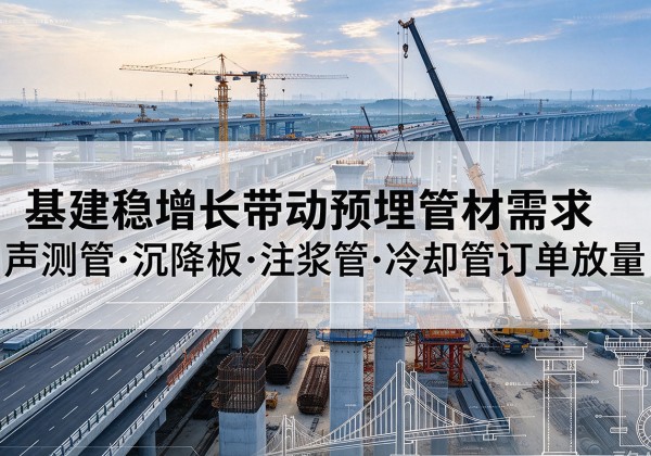 潮安基建稳增长带动预埋监测管材需求，声测管、沉降板、注浆管订单持续放量